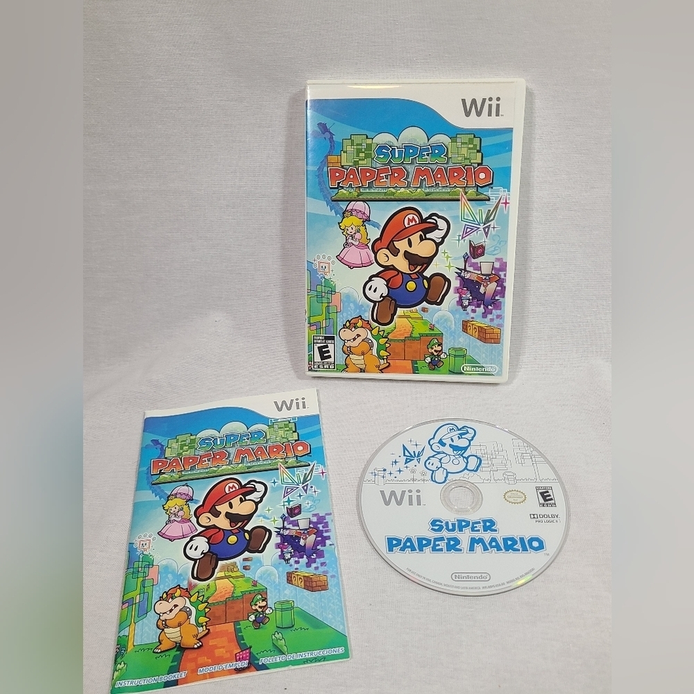 Super paper mario Nintendo Wii video Game- Complete and working